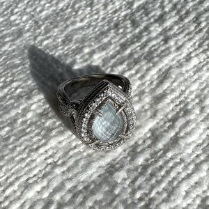 Judith ripka sterling silver blue ring